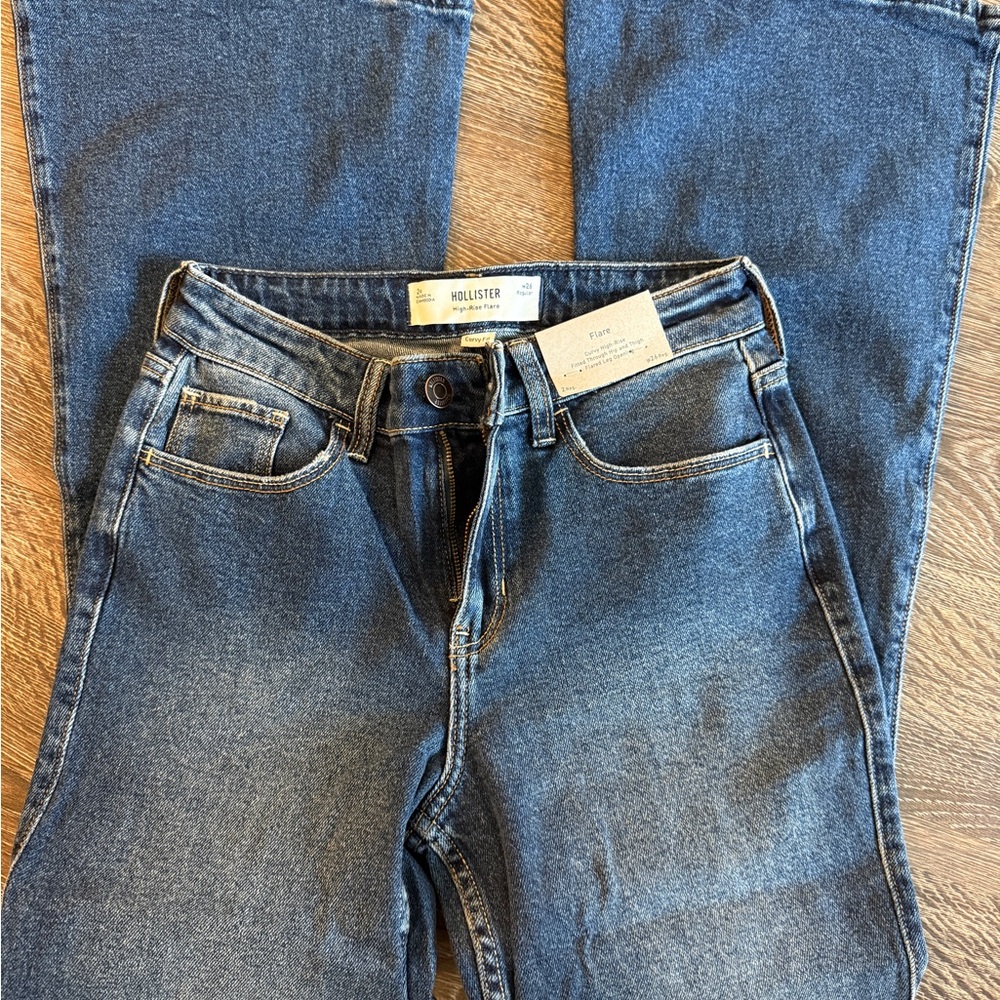 Hollister Women's Medium Blue Flare Jeans